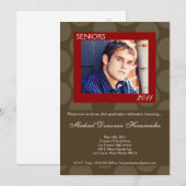 5x7 Red Circle Polk Foto Afstuderen Aankondiging (Voorkant / Achterkant)