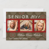 5x7 Red Circle Polka Photo Senior aankondiging (Voorkant)