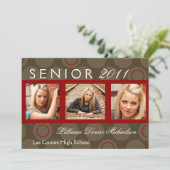 5x7 Red Circle Polka Photo Senior aankondiging (Staand voorkant)