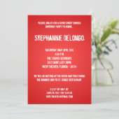 5x7 Red DJ Spin Platenspeler 16 Birthday Invitatio Kaart (Staand voorkant)