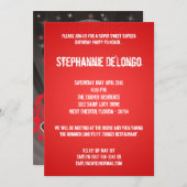 5x7 Red DJ Spin Platenspeler 16 Birthday Invitatio Kaart (Voorkant / Achterkant)