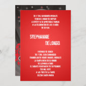 5x7 Red DJ Spin Platenspeler Quinceanera Uitnodigi Kaart (Voorkant / Achterkant)