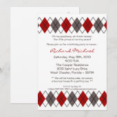 5x7 Red Grey Argyle Punk Birthday Party Invitation Kaart (Voorkant / Achterkant)
