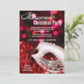 5x7 Red Masquerade met Kerstmis XMAS-uitnodiging Kaart (Staand voorkant)