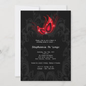 5x7 Red Masquerade Sweet 16 Birthday Invitation Kaart (Voorkant)