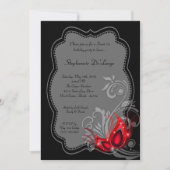 5x7 Red Masquerade Sweet 16 Birthday Invitation Kaart (Voorkant)