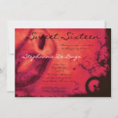 5x7 Red Masquerade Sweet 16 Birthday Invitation Kaart (Voorkant)