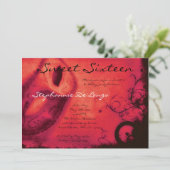 5x7 Red Masquerade Sweet 16 Birthday Invitation Kaart (Staand voorkant)