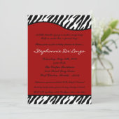5x7 Red White Zebra Print Baby shower Uitnodiging (Staand voorkant)