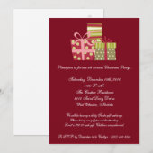 5x7 Red XMAS Cadeaus kerstfeestelijke uitnodiging (Voorkant / Achterkant)