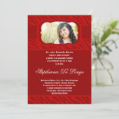 5x7 Red Zebra Print Patter Quinceanera Uitnodiging (Staand voorkant)
