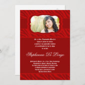 5x7 Red Zebra Print Patter Quinceanera Uitnodiging (Voorkant / Achterkant)