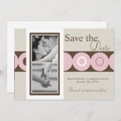 5x7 Retro Circle Foto Bewaar de datum aankondiging (Voorkant / Achterkant)