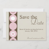 5x7 Retro Circle Pink Save the Date Aankondiging (Voorkant)