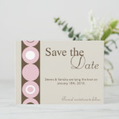 5x7 Retro Circle Pink Save the Date Aankondiging (Staand voorkant)