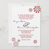 5x7 Retro Disc Bloem Linnen Huwelijksuitnodiging Kaart (Voorkant)