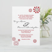 5x7 Retro Disc Bloem Linnen Huwelijksuitnodiging Kaart (Staand voorkant)