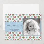 5x7 Retro Swirl Polka dot FOTO Kerst Kaart (Voorkant / Achterkant)