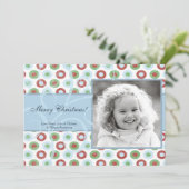 5x7 Retro Swirl Polka dot FOTO Kerst Kaart (Staand voorkant)