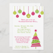 5x7 Retro XMAS Tree kerstfeest uitnodiging (Voorkant / Achterkant)