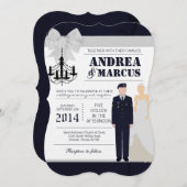 5x7 RMY Blues Bride Uniform Wedding Invitation Kaart (Voorkant / Achterkant)
