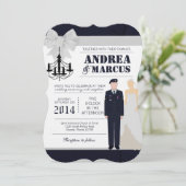 5x7 RMY Blues Bride Uniform Wedding Invitation Kaart (Staand voorkant)