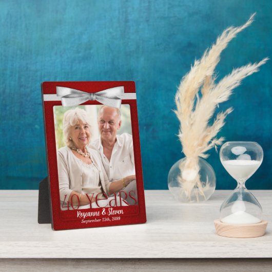 5x7 Robijn 40e Huwelijksverjaardag Foto Fotoplaat (Zijkant)
