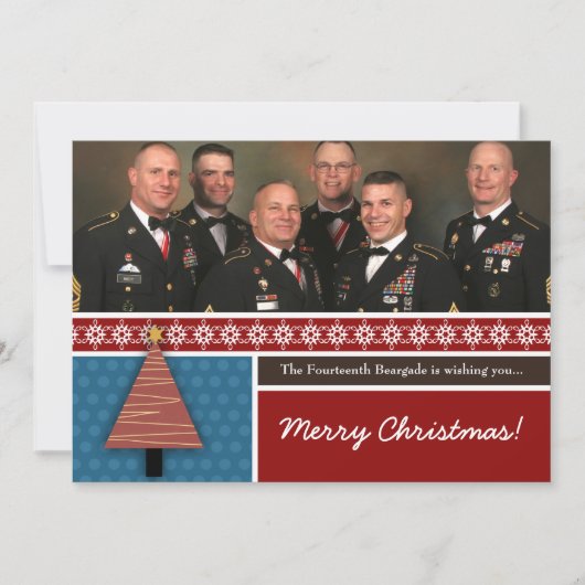 5x7 Rode Kerstboom FOTO Kerst Kaart (Voorkant)