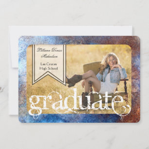 5x7 Roest Metalen Grunge Senior Aankondiging