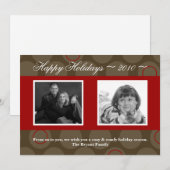 5x7 Rood Bruin Polka Dot Poka FOTO Kerst Kaart (Voorkant / Achterkant)