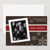 5x7 Rood Bruin Sneeuwvlokken FOTO Kerst Kaart (Voorkant / Achterkant)