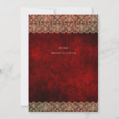 5x7 ROOD Goud Kant Bruiloft Print of DOWNLOAD Kaart (Achterkant)