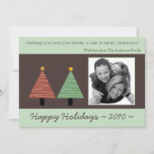 5x7 Rood Groen Kerstboom FOTO Kerst Kaart (Voorkant)