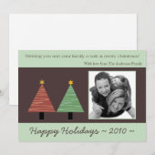 5x7 Rood Groen Kerstboom FOTO Kerst Kaart (Voorkant / Achterkant)