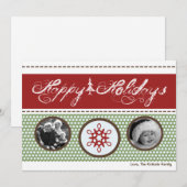 5x7 Rood Groen Polka Dot FOTO Kerst Kaart (Voorkant / Achterkant)