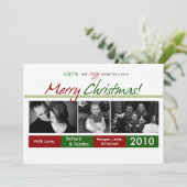 5x7 Rood Groen Tekstvakken FOTO KERST Kaart (Staand voorkant)