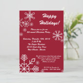 5x7 Rood Sneeuwvlok Kerstfeest Uitnodiging (Staand voorkant)