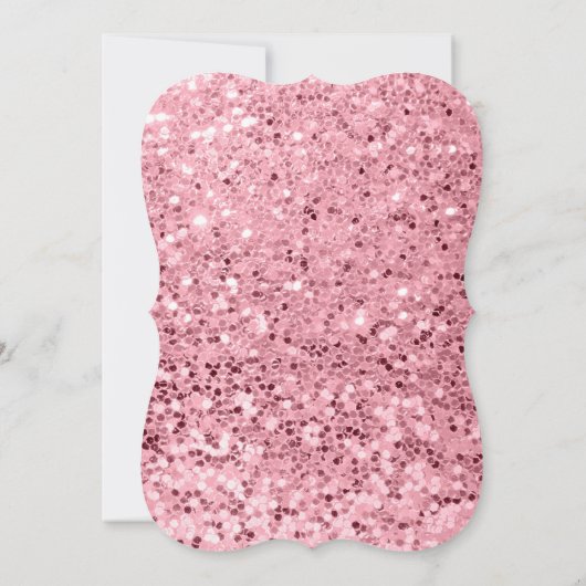 5x7 Roos Gouden Glitter Huwelijksuitnodiging Kaart (Achterkant)