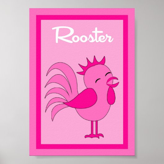 5x7 Rooster Barn Yard Meisjes Wall Art Poster (Voorkant)