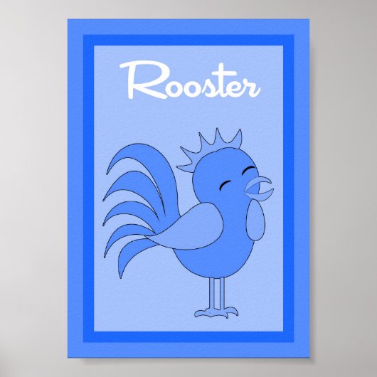 5x7 Rooster Schuur Yard Jongens Wall Art Poster (Voorkant)