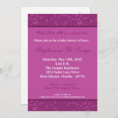 5x7 Royal Paarse Flower Baby shower Uitnodiging (Voorkant / Achterkant)