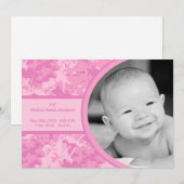 5x7 Roze ARMY ACU Camo Fotogeboorteaankondiging Aankondiging (Voorkant / Achterkant)