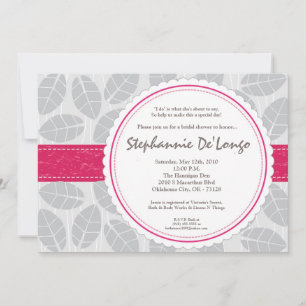 5x7 Roze band Leaf Foliage Brida Showuitnodiging Kaart