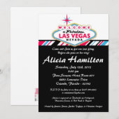 5x7 Roze & Blauw Las Vegas Bachelorette uitnodigin Kaart (Voorkant / Achterkant)