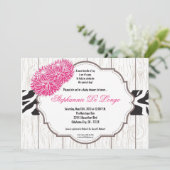 5x7 Roze bloem Aannodiging voor Baby shower afdruk Kaart (Staand voorkant)