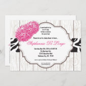 5x7 Roze bloem Aannodiging voor Baby shower afdruk Kaart (Voorkant / Achterkant)