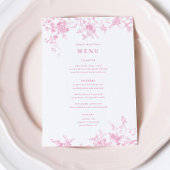 5x7"  Roze Bloemen Tafel Menu Kaarten