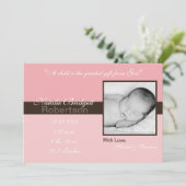 5x7 Roze Bruine Band Strip Foto Aankondiging Geboo (Staand voorkant)