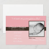 5x7 Roze Bruine Band Strip Foto Aankondiging Geboo (Voorkant / Achterkant)