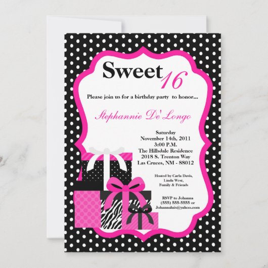 5x7 Roze Cadeaus Birthday Party Invitation Kaart (Voorkant)